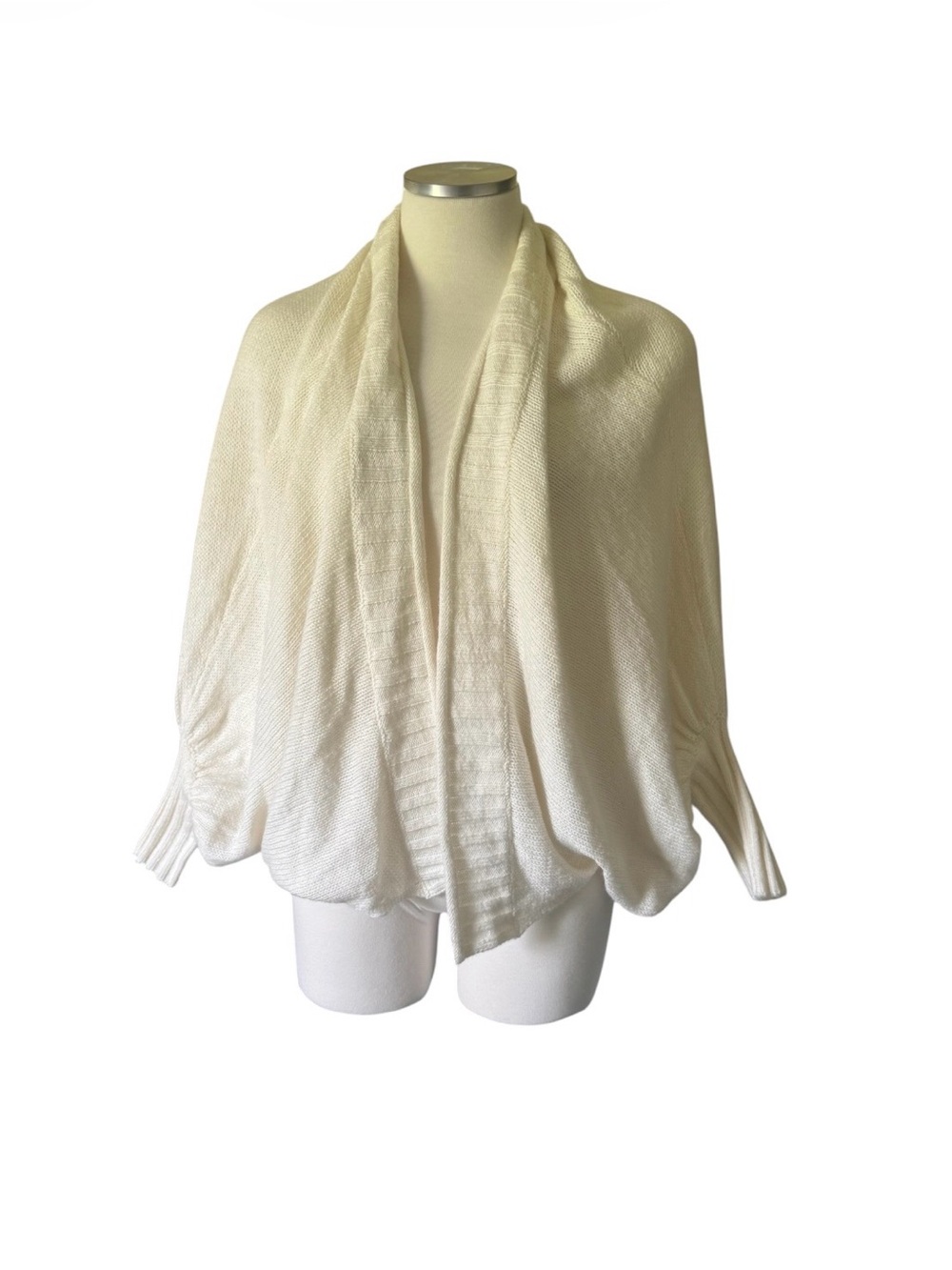 NIC+ZOE Ivory Open-Front Knit Wrap
